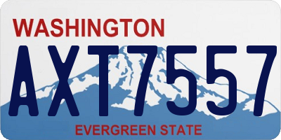 WA license plate AXT7557