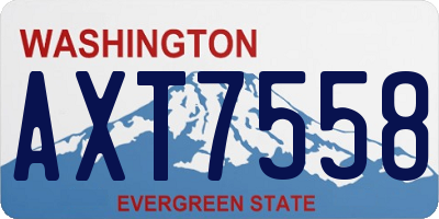 WA license plate AXT7558