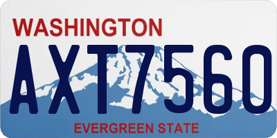 WA license plate AXT7560
