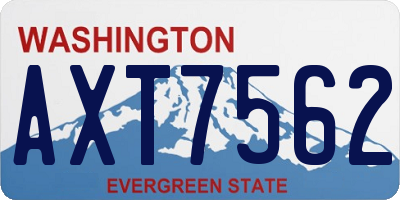 WA license plate AXT7562