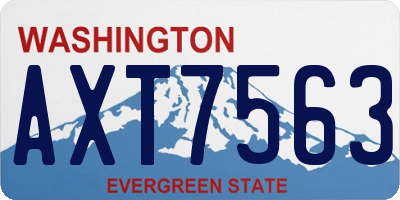 WA license plate AXT7563