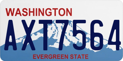WA license plate AXT7564