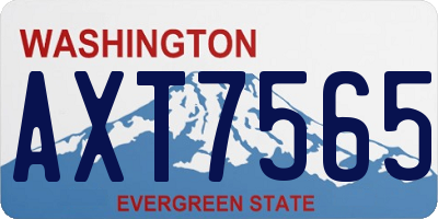 WA license plate AXT7565