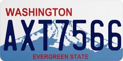 WA license plate AXT7566
