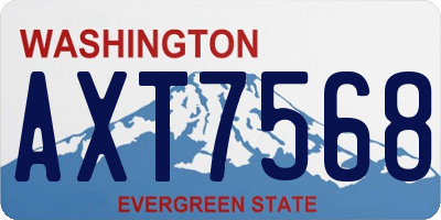 WA license plate AXT7568