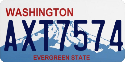 WA license plate AXT7574
