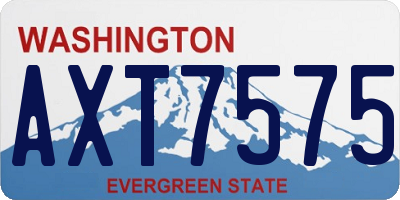 WA license plate AXT7575