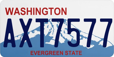 WA license plate AXT7577
