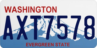 WA license plate AXT7578