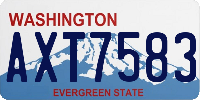 WA license plate AXT7583