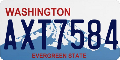 WA license plate AXT7584