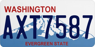 WA license plate AXT7587