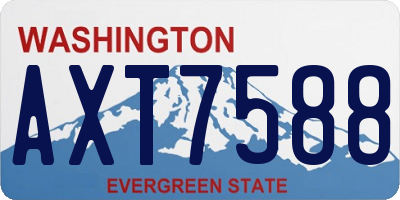 WA license plate AXT7588