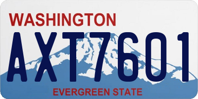 WA license plate AXT7601
