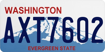 WA license plate AXT7602