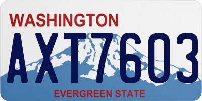 WA license plate AXT7603
