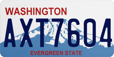 WA license plate AXT7604