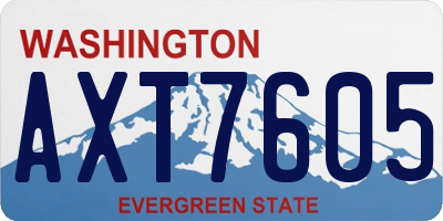 WA license plate AXT7605
