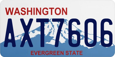 WA license plate AXT7606