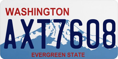 WA license plate AXT7608