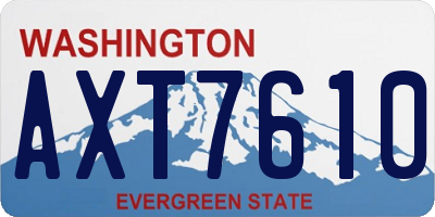 WA license plate AXT7610