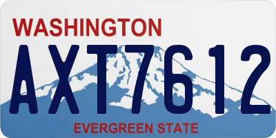 WA license plate AXT7612