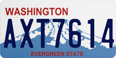 WA license plate AXT7614
