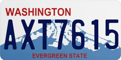 WA license plate AXT7615