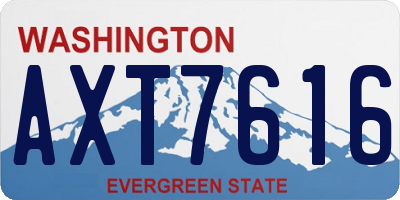 WA license plate AXT7616