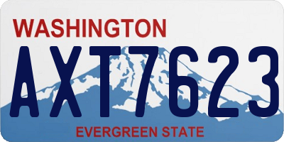 WA license plate AXT7623
