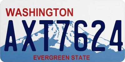 WA license plate AXT7624