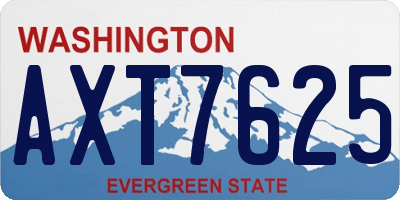 WA license plate AXT7625
