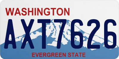 WA license plate AXT7626