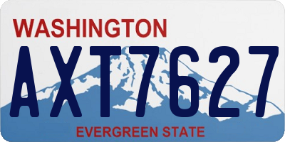 WA license plate AXT7627