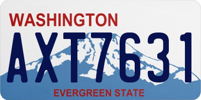 WA license plate AXT7631