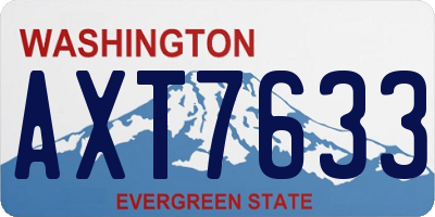 WA license plate AXT7633
