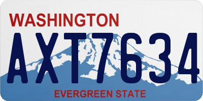 WA license plate AXT7634