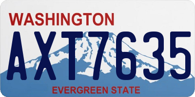 WA license plate AXT7635