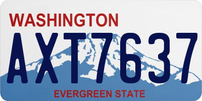 WA license plate AXT7637