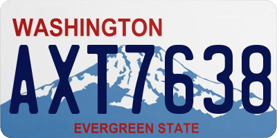 WA license plate AXT7638
