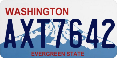 WA license plate AXT7642