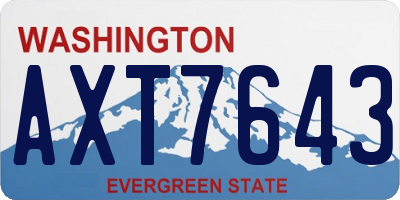WA license plate AXT7643