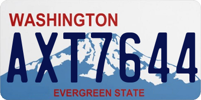 WA license plate AXT7644
