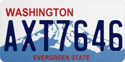 WA license plate AXT7646