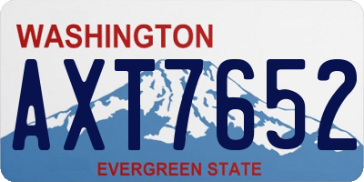 WA license plate AXT7652