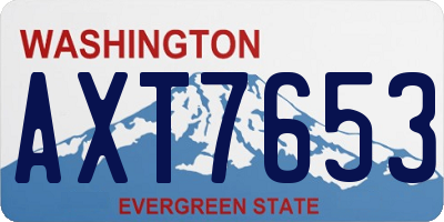 WA license plate AXT7653
