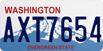 WA license plate AXT7654