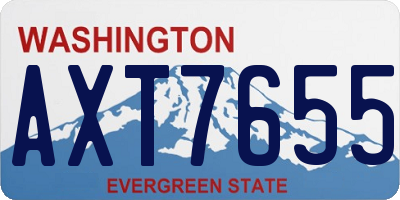 WA license plate AXT7655
