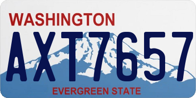 WA license plate AXT7657