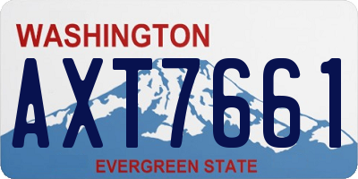 WA license plate AXT7661